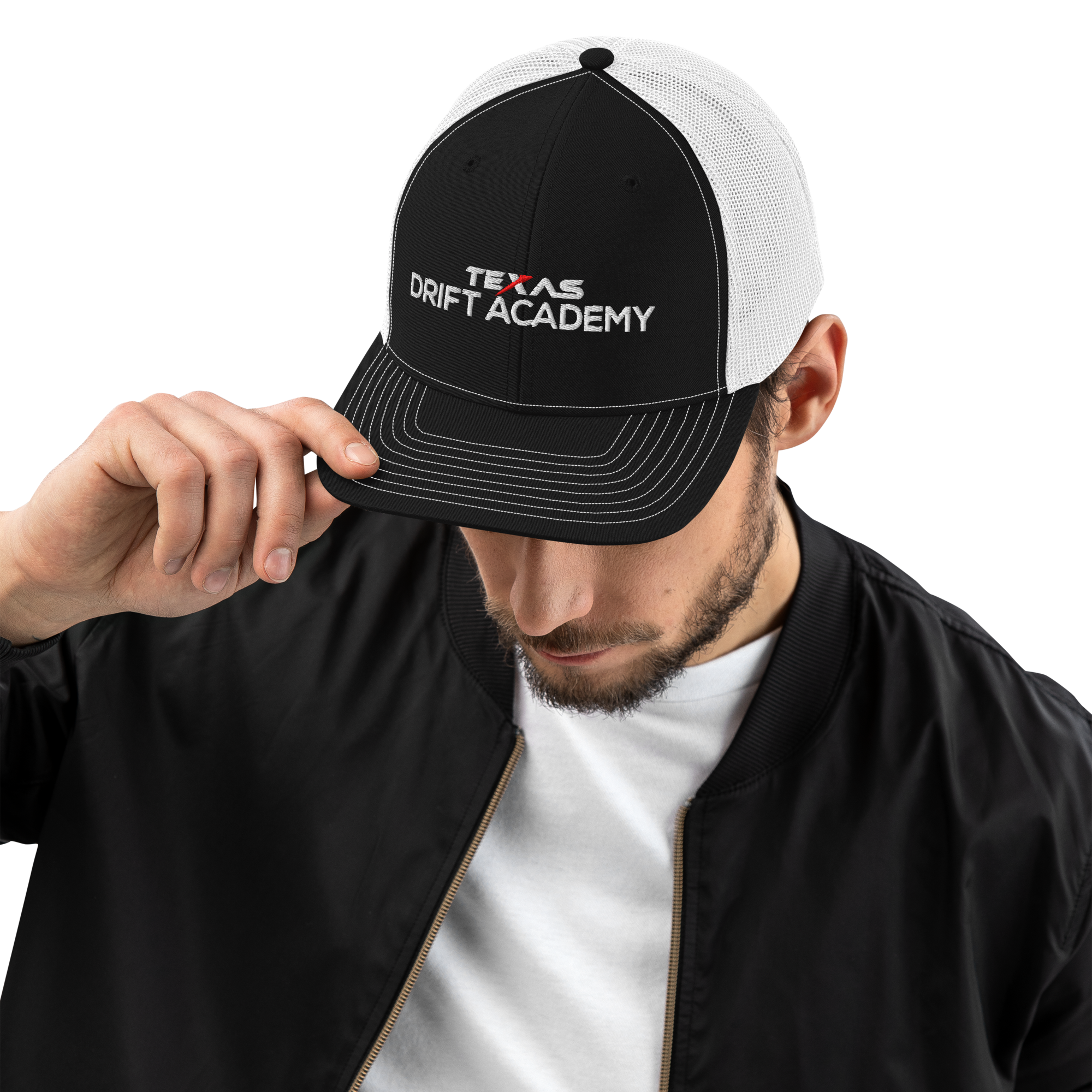 snapback trucker cap black white front 6818e5c68320b 1